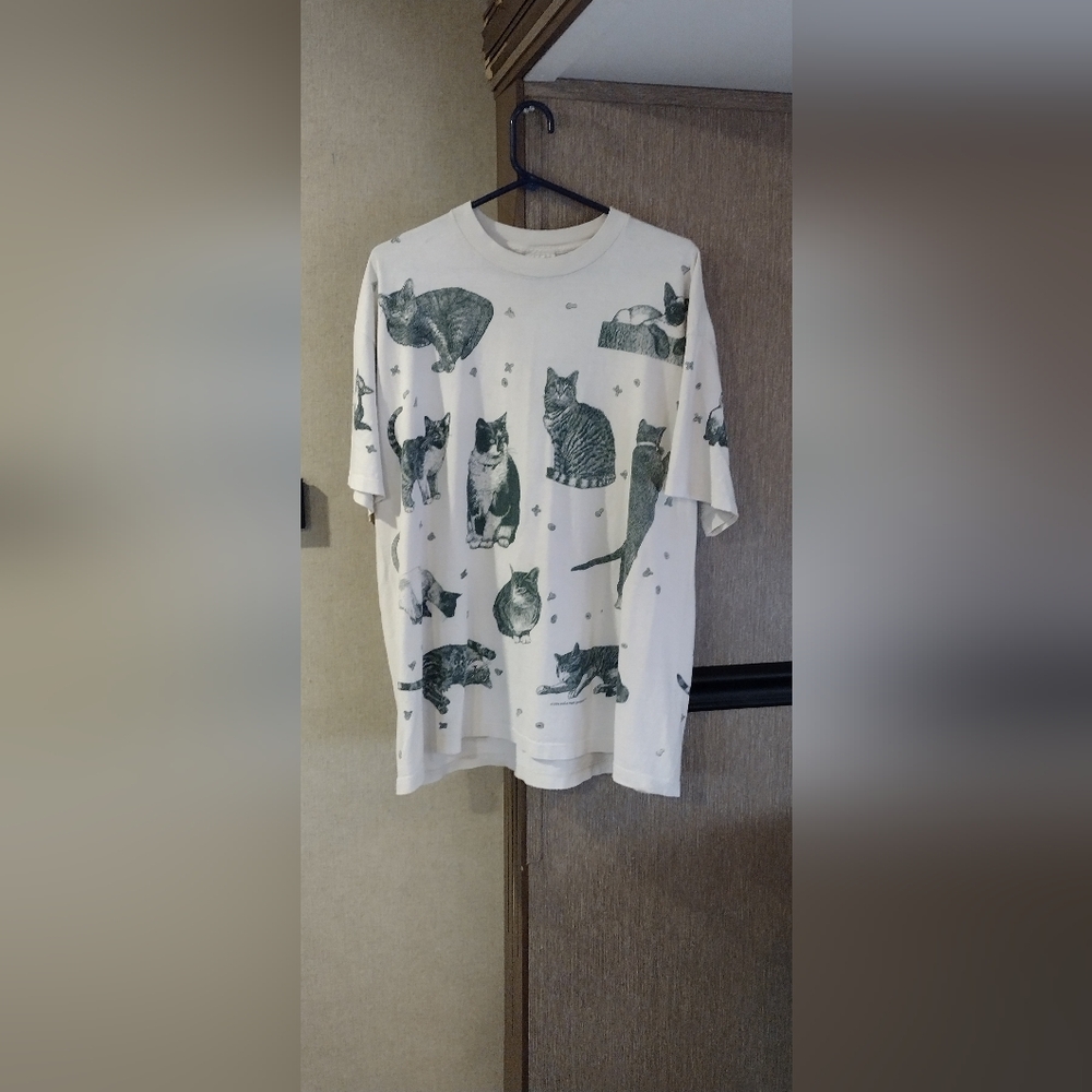 Vintage AOP 90s cat T-shirt